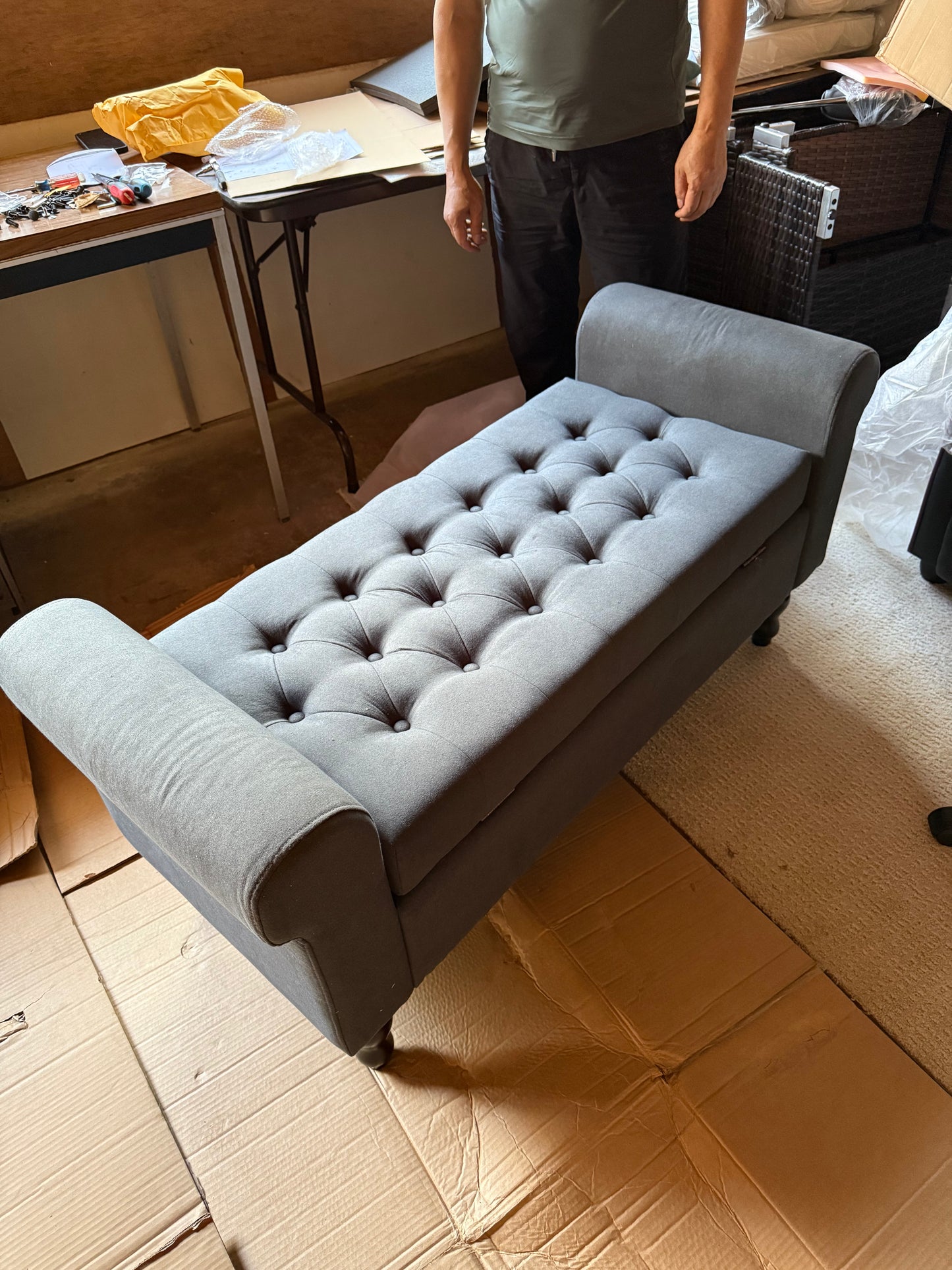 RBW0 HF2044GRAY Storage Bench