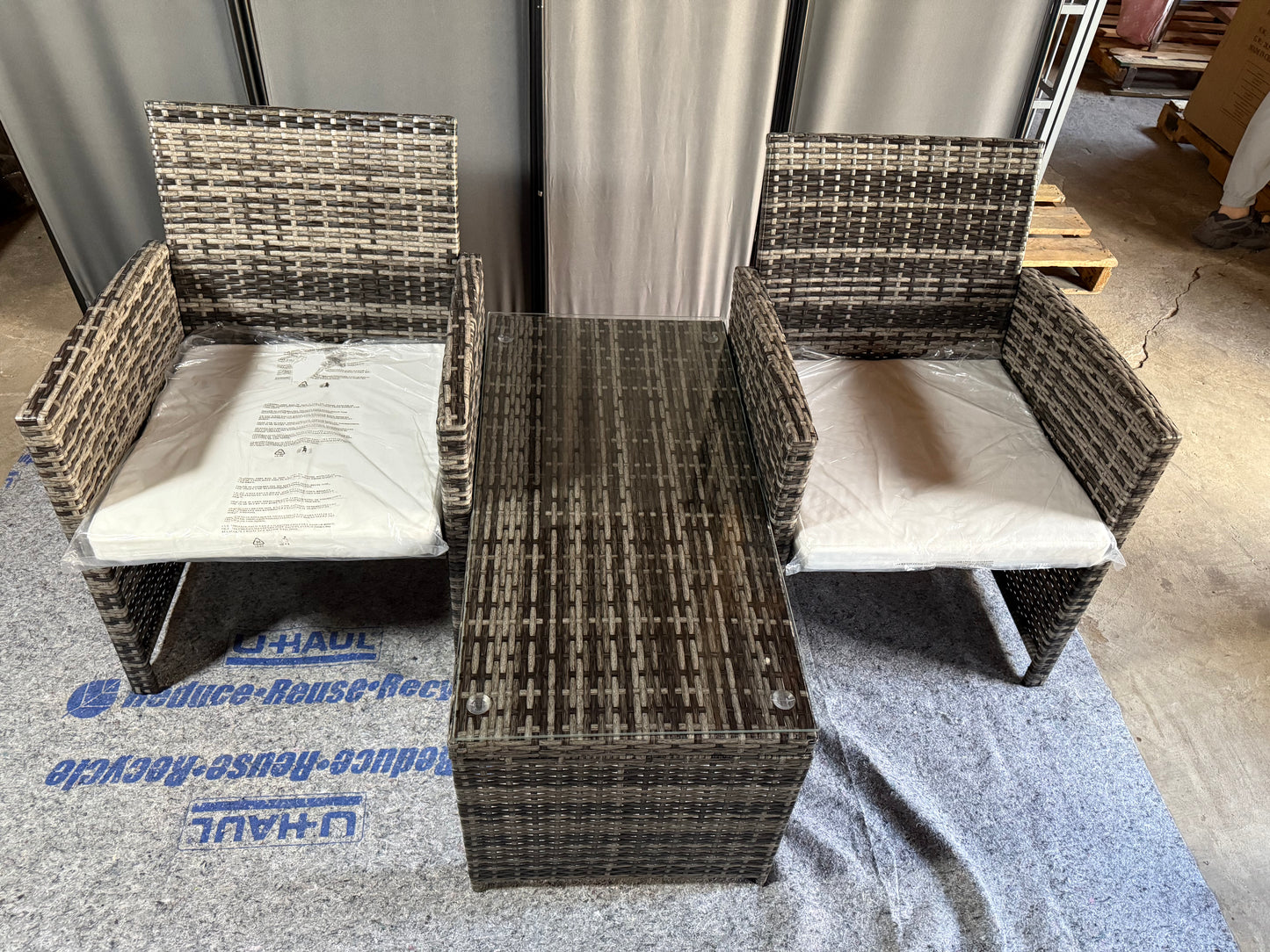 RBW0 GJ-0036 Outdoor Two Chairs and One Table Set