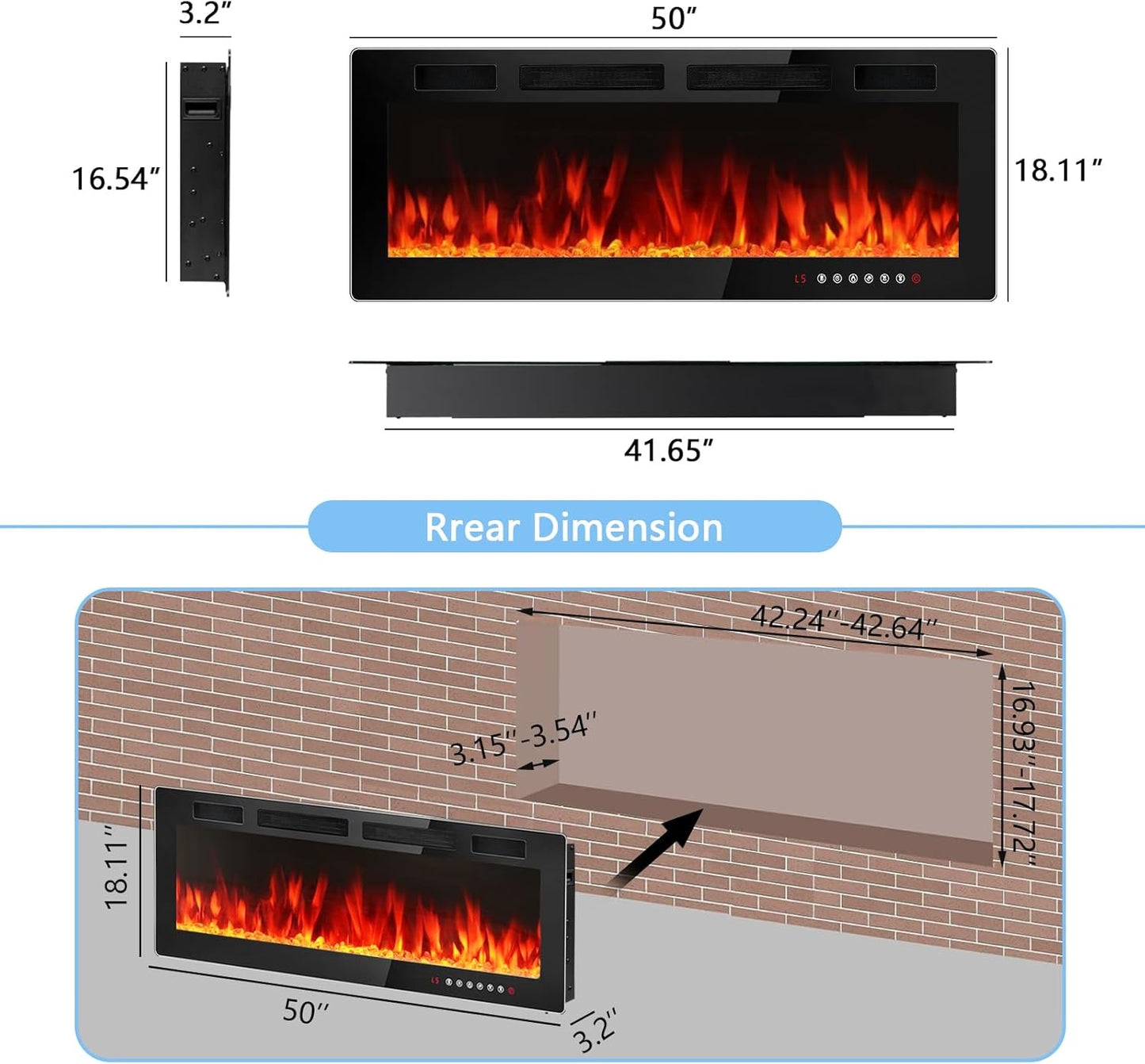RBA1 50-LTFP-C1 Electric Fireplace