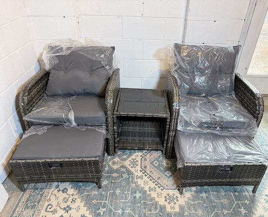 RBW0 LN510-GY Two Outdoor Seats and Table Set