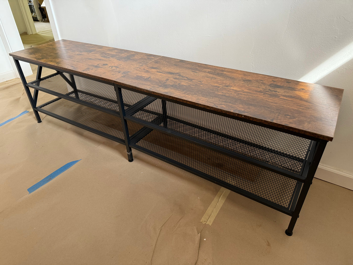 TV Stand for 75 80 inch TV Extra Long 71" Entertainment Center Rustic Brown