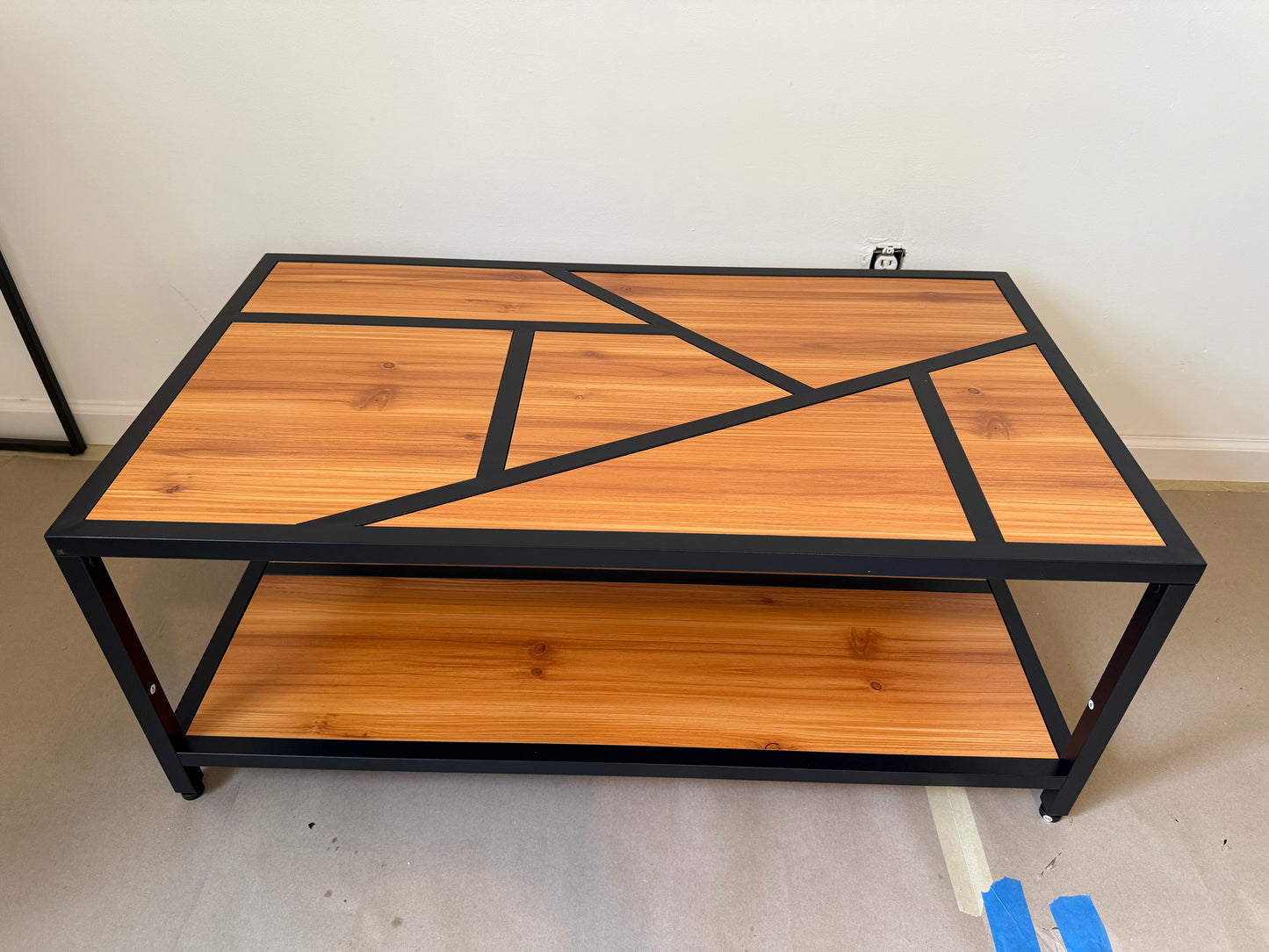 Capri Geometric Wood Coffee Table - Geometric Modern Coffee Table, Wood Coffee