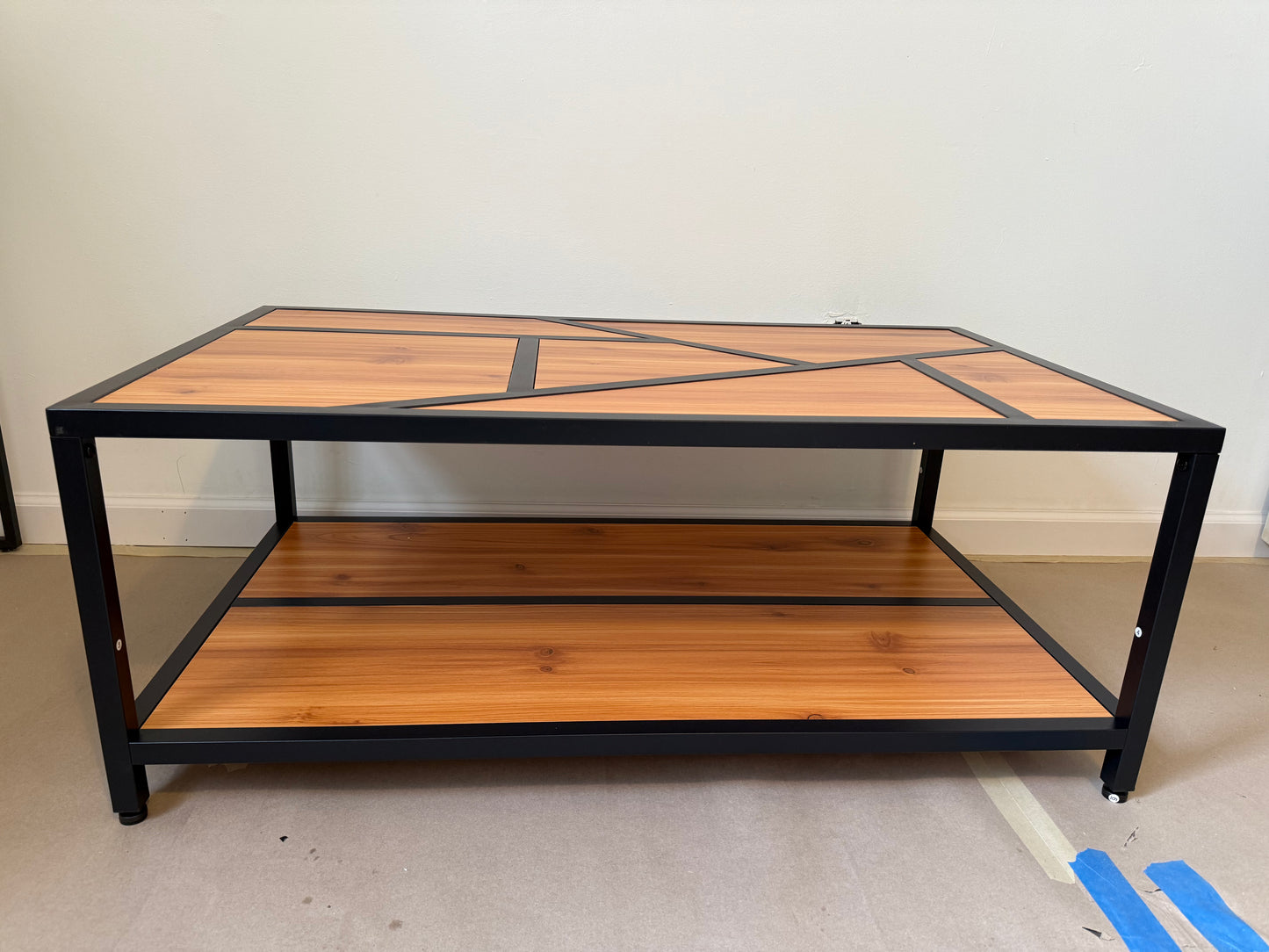 Capri Geometric Wood Coffee Table - Geometric Modern Coffee Table, Wood Coffee