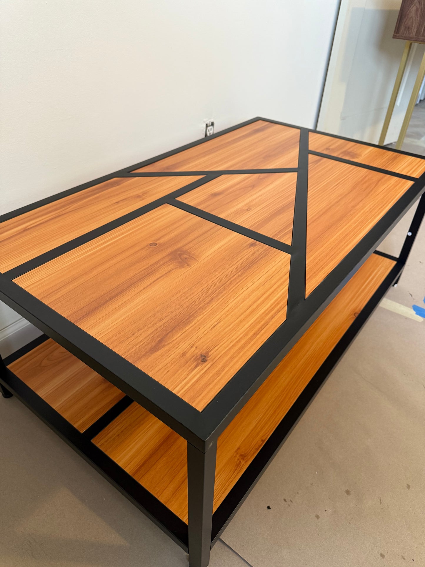 Capri Geometric Wood Coffee Table - Geometric Modern Coffee Table, Wood Coffee