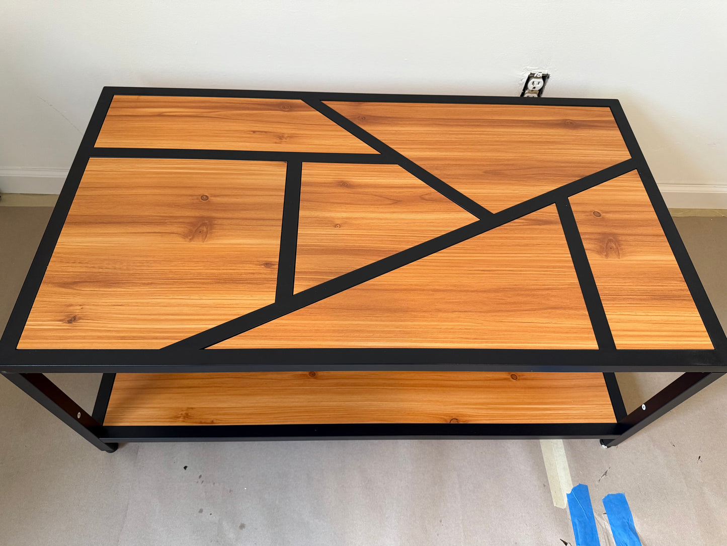 Capri Geometric Wood Coffee Table - Geometric Modern Coffee Table, Wood Coffee