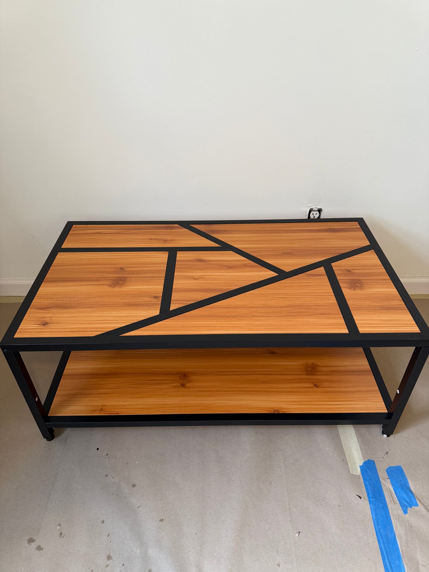 Capri Geometric Wood Coffee Table - Geometric Modern Coffee Table, Wood Coffee