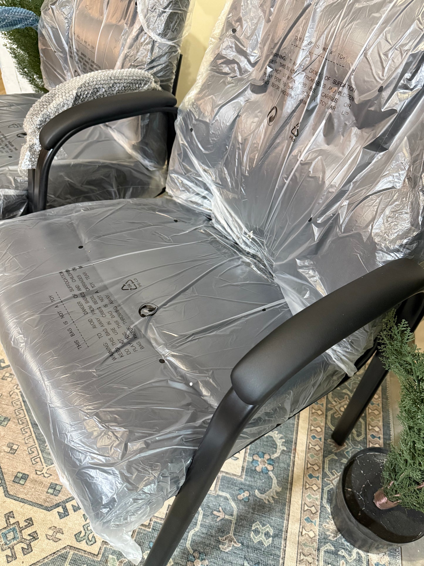 Waiting Room Chairs Set of 2, Leather Office Guest Chair No Wheels, Comfy Padded Arms and Seld Base, for Reception Conference Room