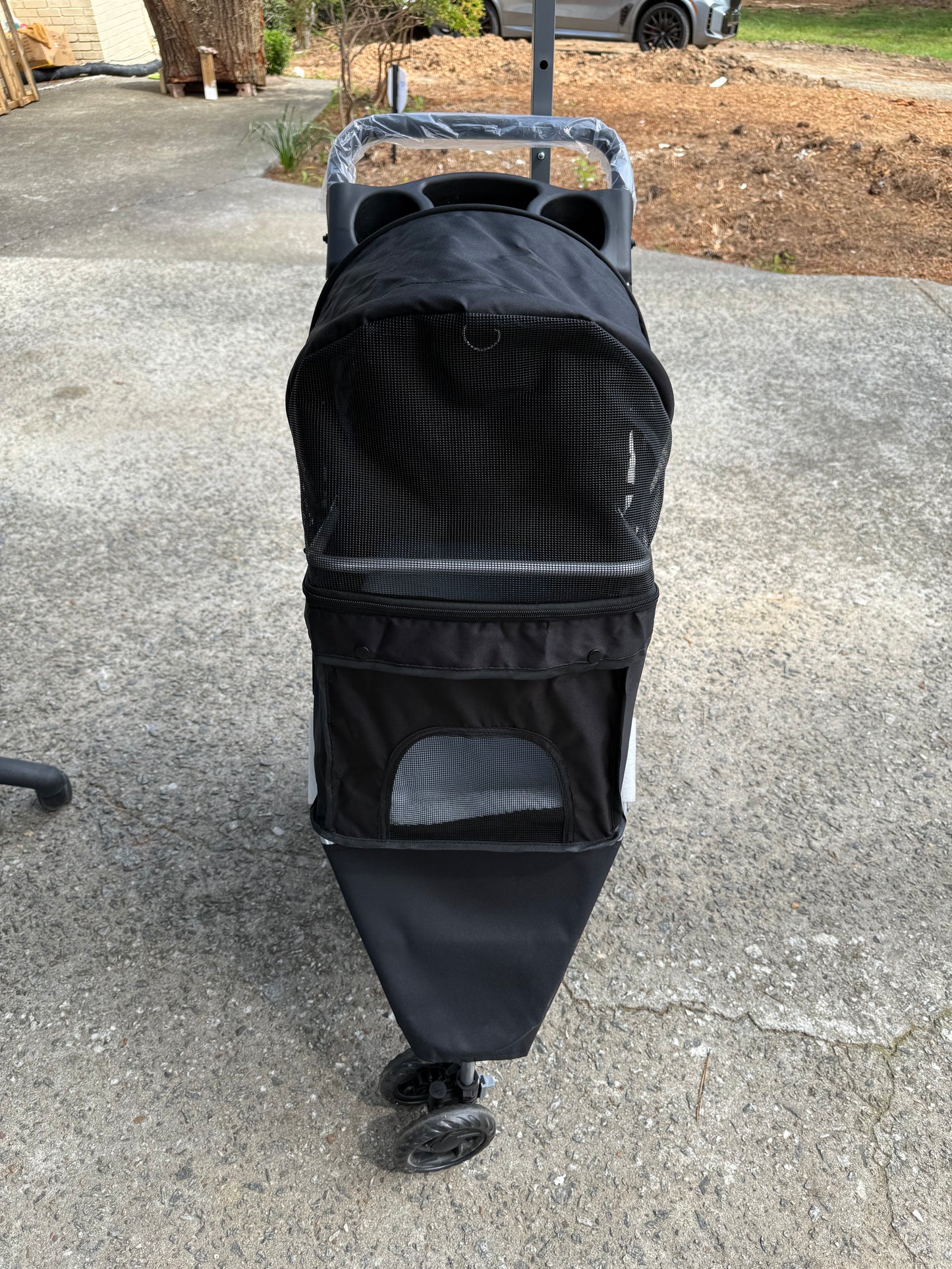 Small Pet Stroller | Lightweight & Foldable Design | Comfortable, Easy-Ride Pet Carrier for Dogs & Cats | Black