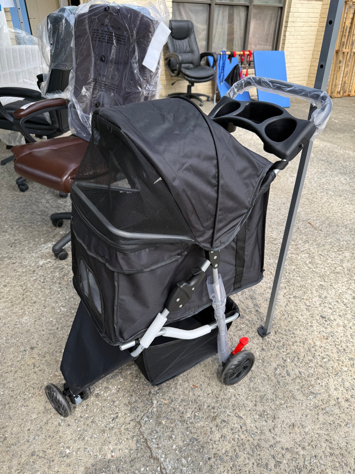 Small Pet Stroller | Lightweight & Foldable Design | Comfortable, Easy-Ride Pet Carrier for Dogs & Cats | Black