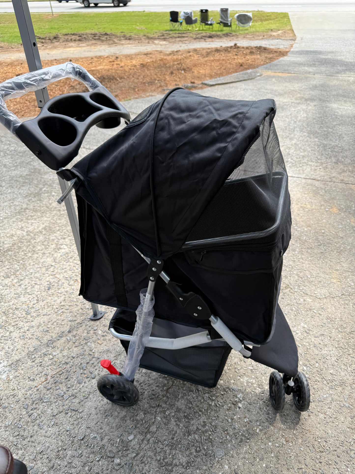 Small Pet Stroller | Lightweight & Foldable Design | Comfortable, Easy-Ride Pet Carrier for Dogs & Cats | Black