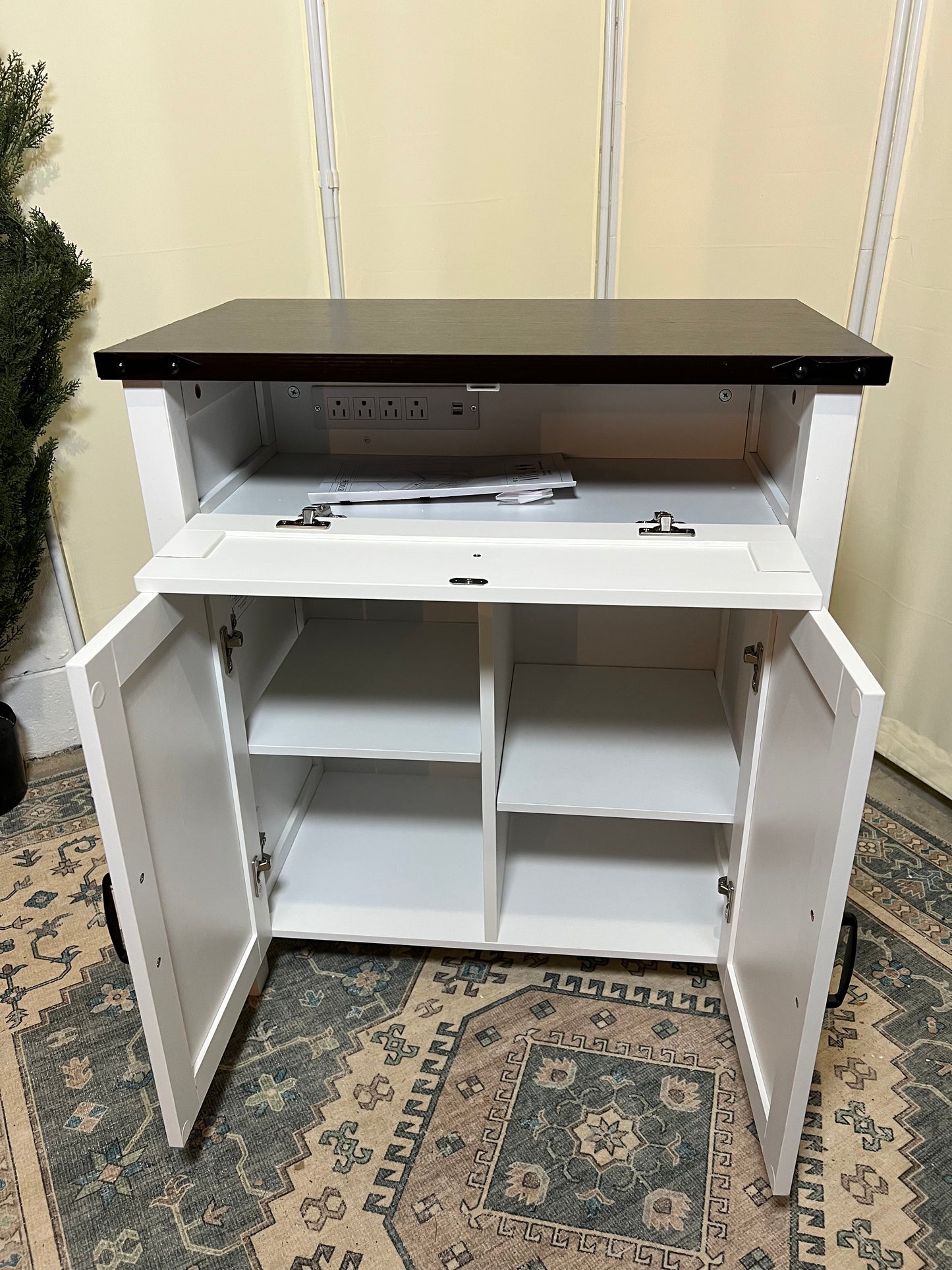 20 Gallon Aquarium Stand With Charging Station, Farmhouse Fish Tank Stand, Reptile Tank Stand Terrarium Stand With Drawer And Cabinet Storage, 27.6"×15.7" Tabletop