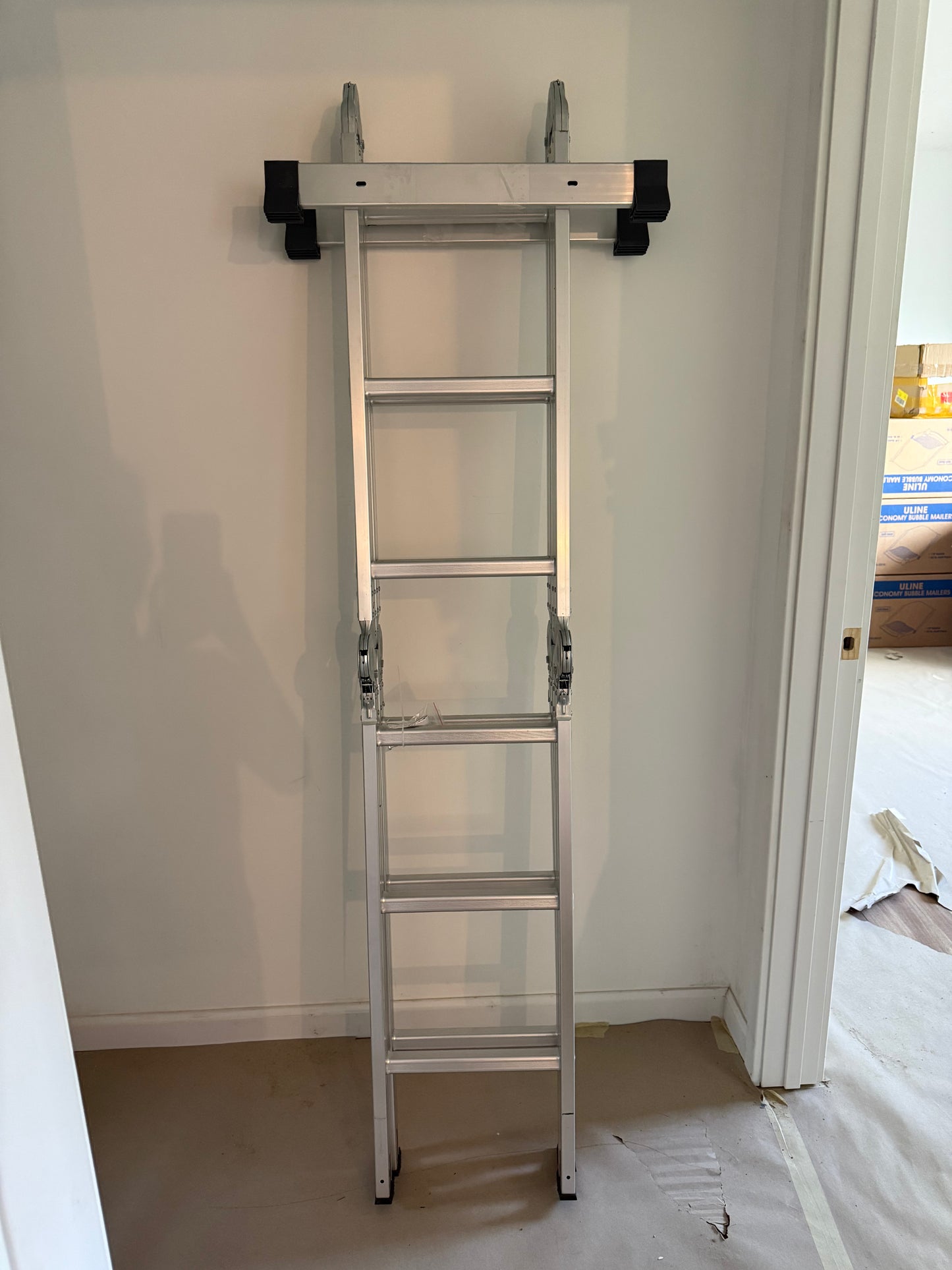 Luisladders 12.5 FT Folding Ladder Multi-Purpose Aluminium Extension 7 in 1 Step Heavy Duty Combination EN 131 Standard