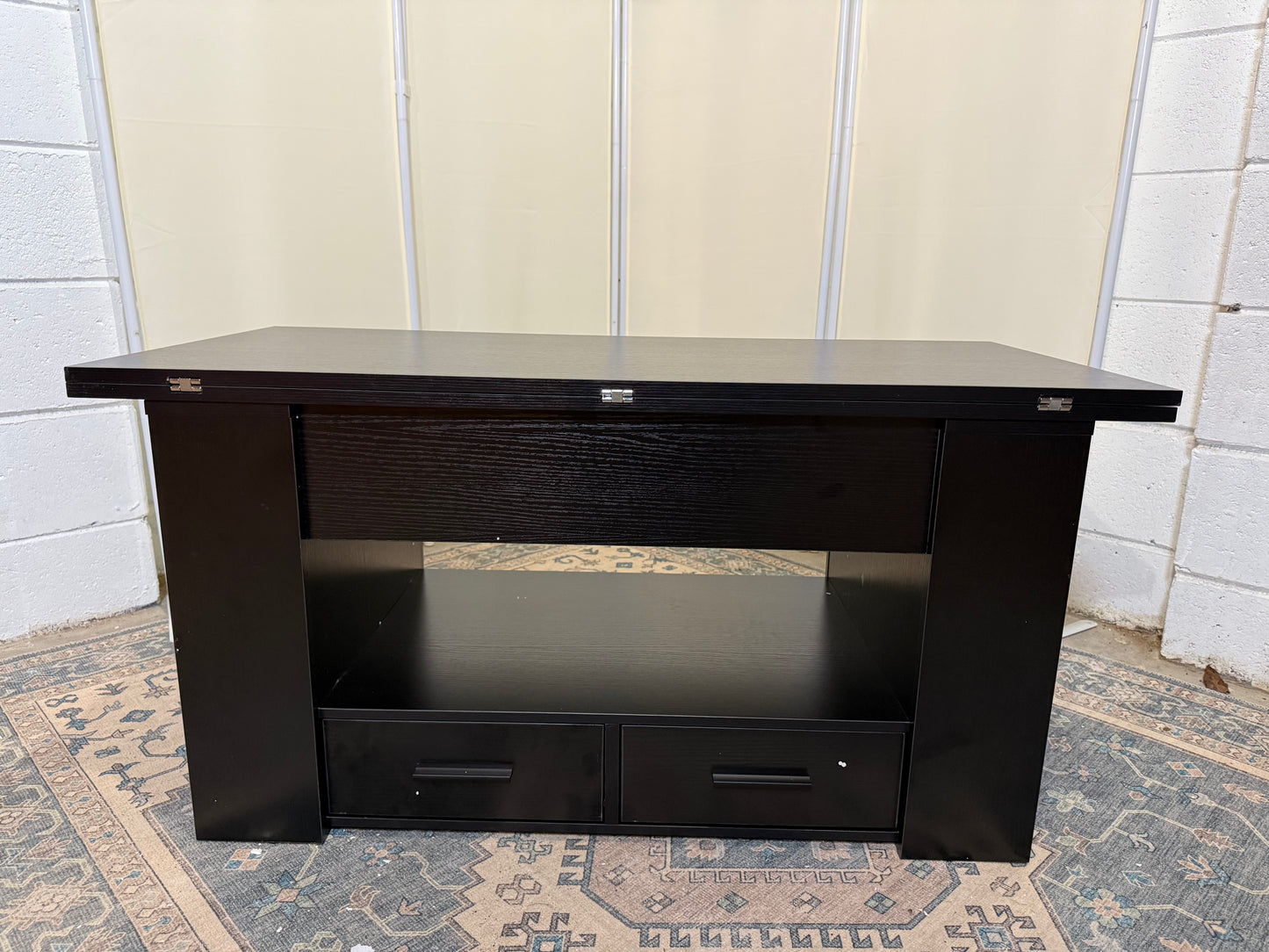 Coffee Table Lift Top, Multi-Function Convertible Coffee Table with Drawers and Hidden Compartment, Converts to Dining Table for Living Room, Home Office,Black