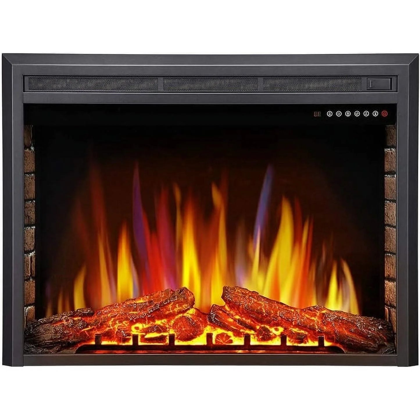 A-36" Electric Fireplace Insert ,Recessed Electric Stove Heater,Touch Screen,Remote Control,750W-1500W with Timer & Colorful Flame Option(36" X 27")