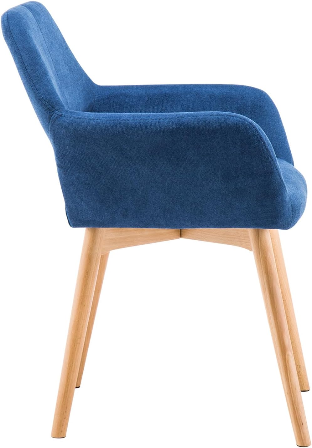 Mid Century Modern Dining Chairs Set of 2 & 4 & 6 Comfy Accent Chair Upholstered Kitchen Dining Living Room Chairs for Bedrooms Waiting Room Home Arm Desk Chair No Wheels (Blue, 2)