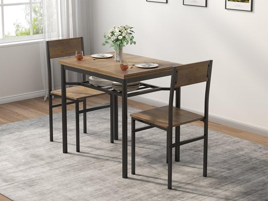 Dining Table Set for 2-6,Folding Dining Table with Storage Rack,5-Piece Extendable Kitchen Table Set with Space-Saving,Dining Room Table Set with 4 Chairs for Dinner Kitchen Office Furniture (Brown)