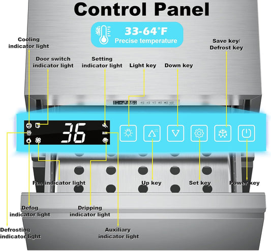 3-Drawer Stainless Steel Outdoor Under Counter Beverage Refrigerator Fridge