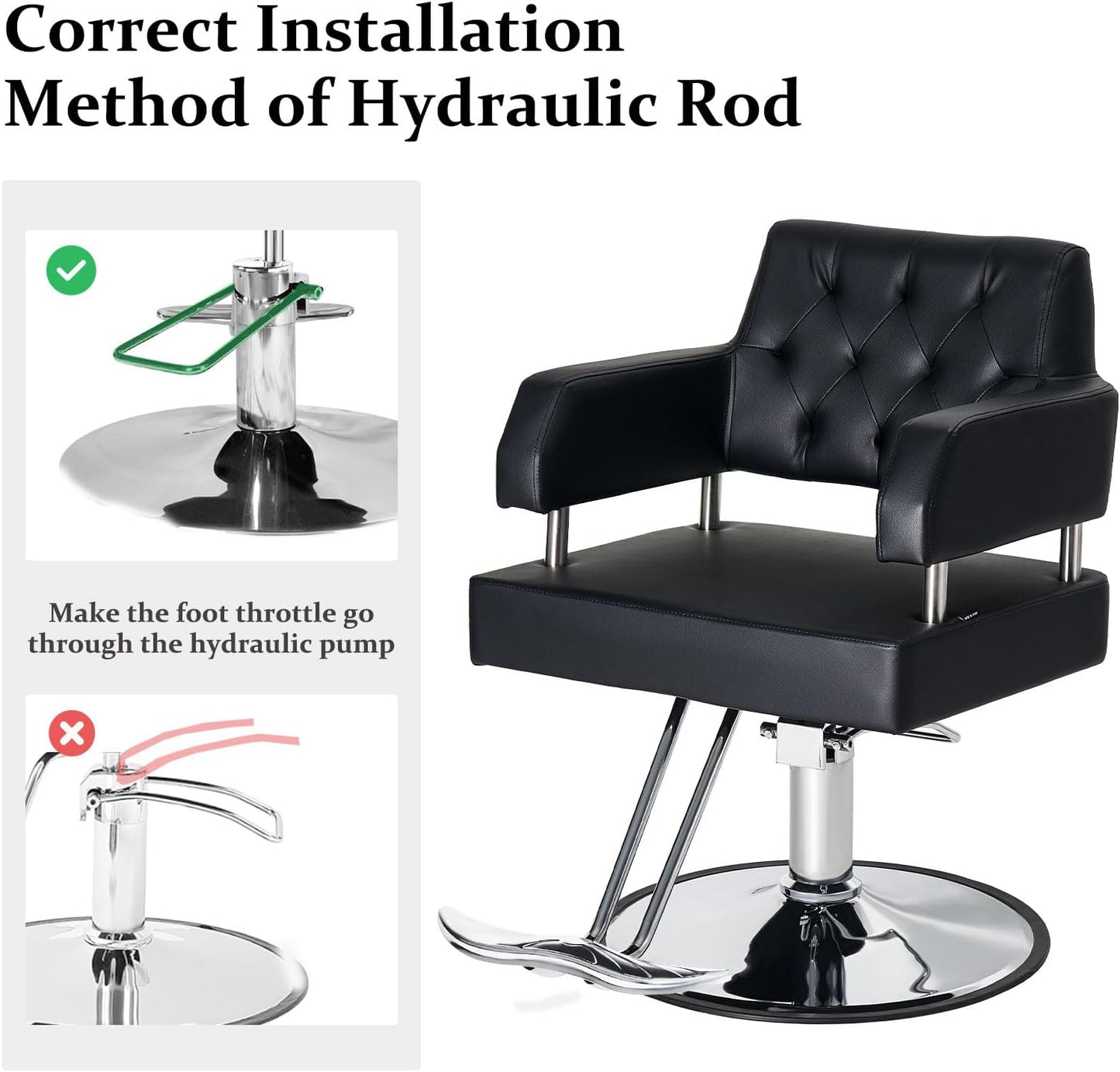Polar Aurora Barber Chair Salon Chair for Hair Stylist with Hydraulic Pump Adjustable Height 360 Degrees Swivel Hair Chair Spa Beauty Equipment
