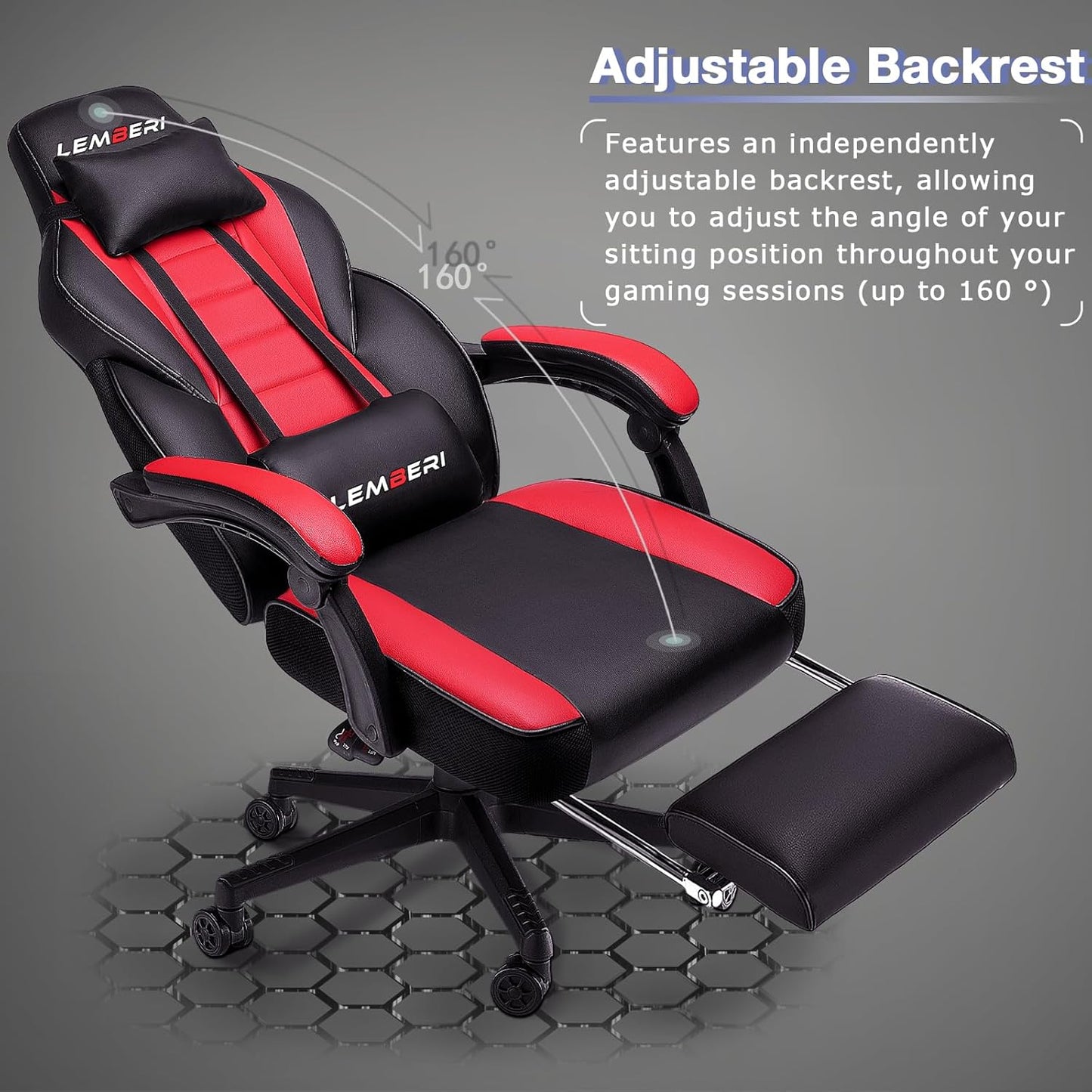 Video Game Chairs with footrest, Big and Tall Gamer Chair for Adults, 400lb Capacity, Racing Style Computer Chair with Headrest and Lumbar Support