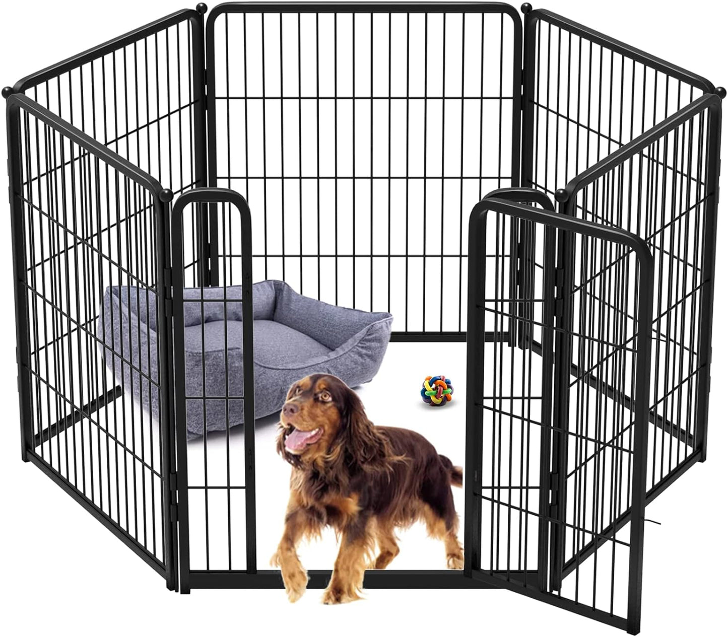 RBB0 32-PLAP-BLK Dog Playpen for Indoor Use - Stress-Free and Safe Play