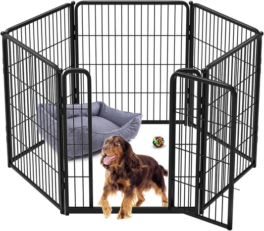 Dog Playpen Outdoor, 32 inch 8 Panels Dog Pen Indoor Heavy Duty Puppy Exercise Pen Metal Pet Fence for RV Camping/Yard/Garden
