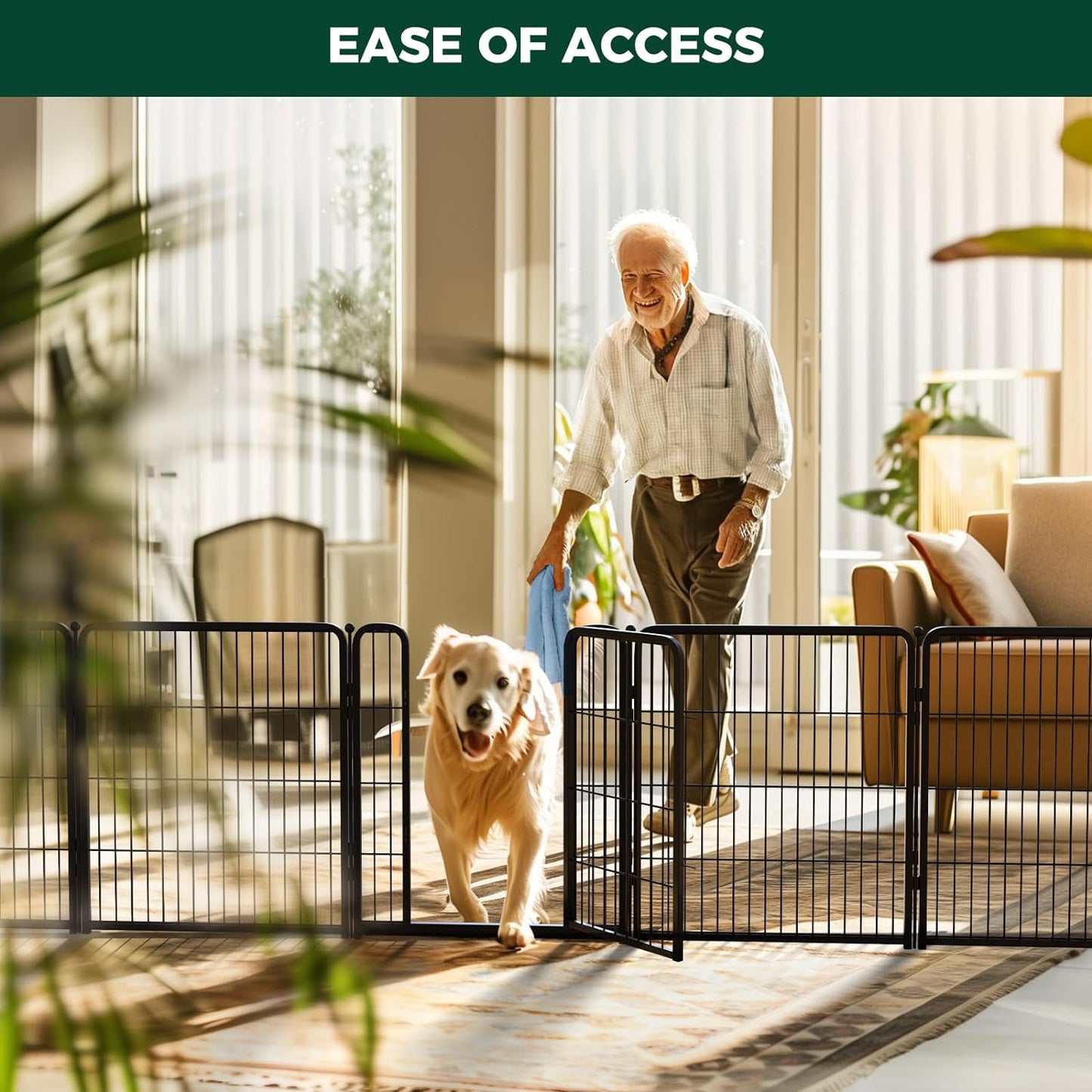 RBB0 32-PLAP-BLK Dog Playpen for Indoor Use - Stress-Free and Safe Play