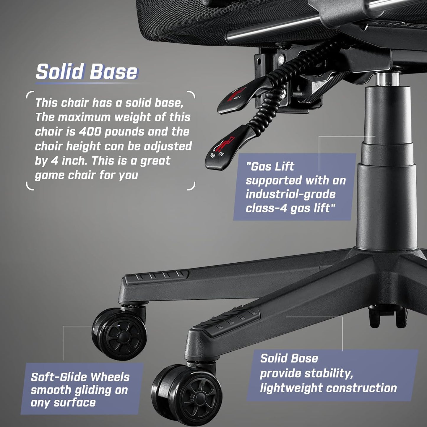 Video Game Chairs with footrest, Big and Tall Gamer Chair for Adults, 400lb Capacity, Racing Style Computer Chair with Headrest and Lumbar Support