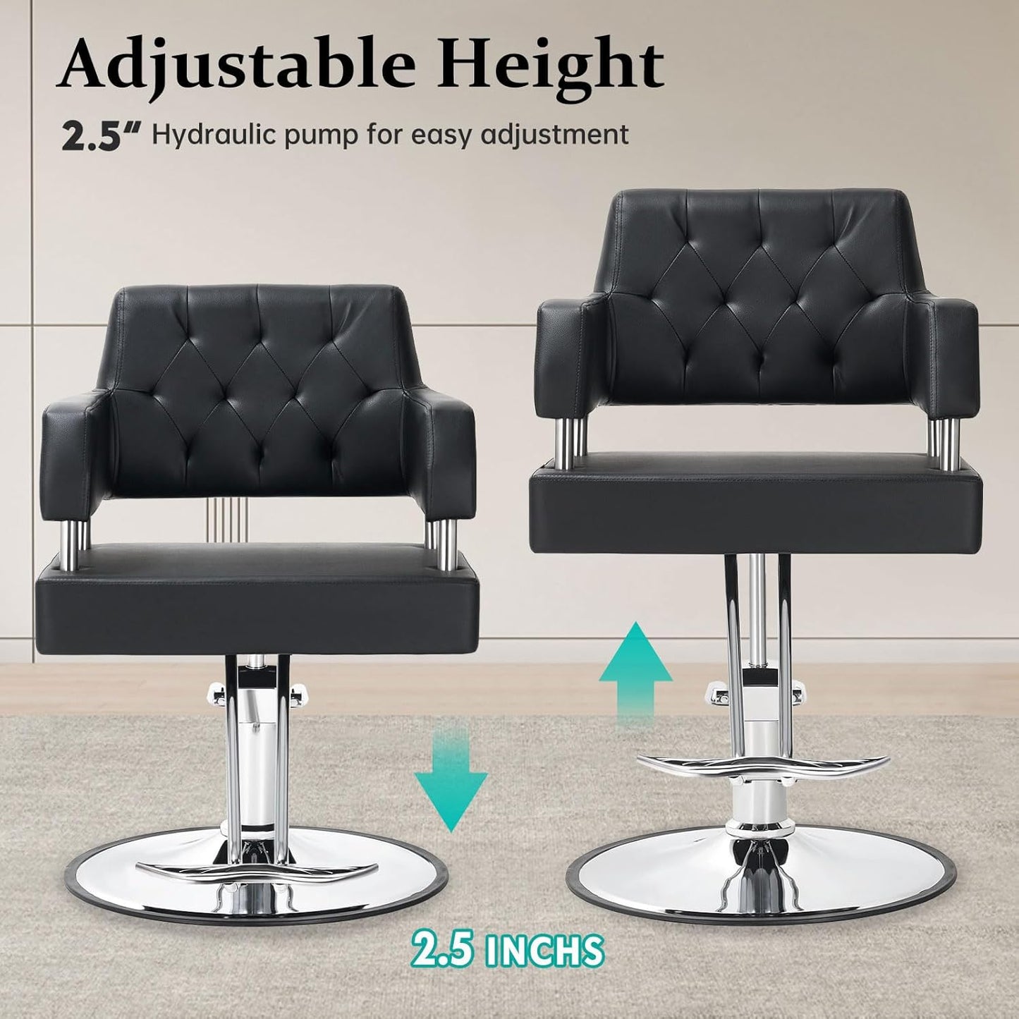 Polar Aurora Barber Chair Salon Chair for Hair Stylist with Hydraulic Pump Adjustable Height 360 Degrees Swivel Hair Chair Spa Beauty Equipment