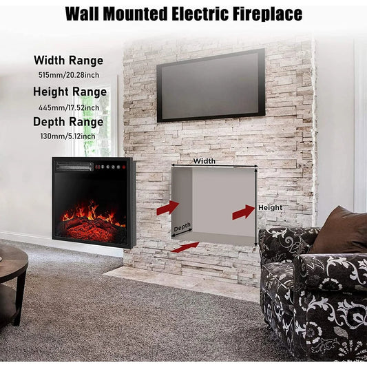 18 Inch Electric Fireplace Insert with Touch Screen&Remote Control