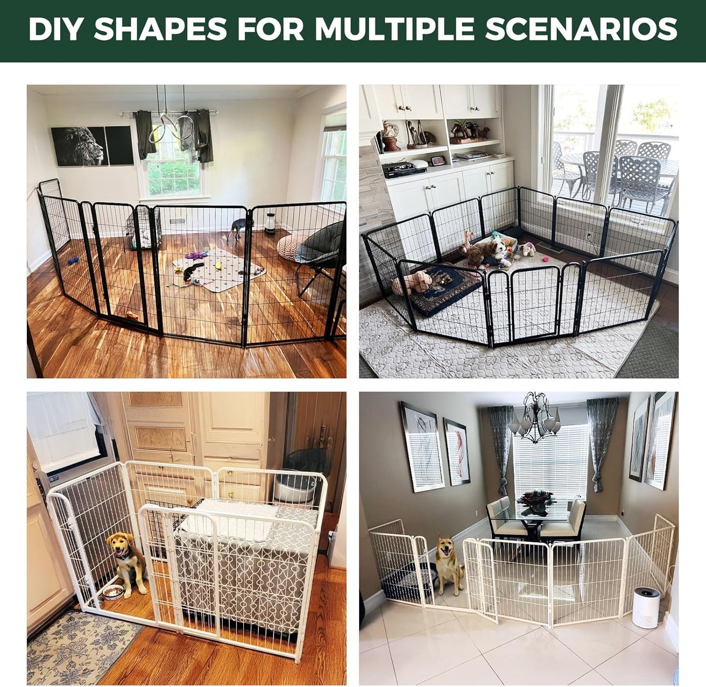 RBB0 32-PLAP-BLK Dog Playpen for Indoor Use - Stress-Free and Safe Play