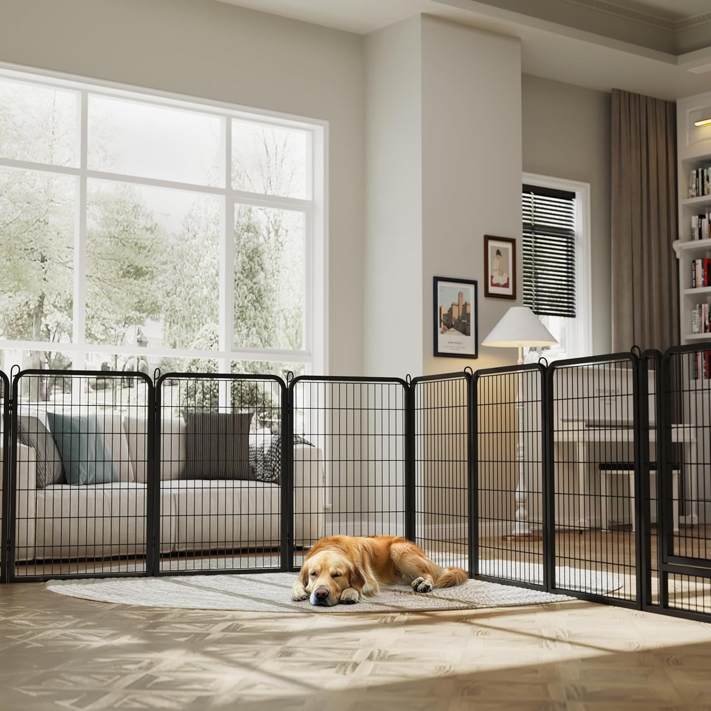 Dog Playpen Outdoor, 40 inch 8 Panels Dog Pen Indoor Heavy Duty Puppy Exercise Pen Metal Pet Fence for RV Camping/Yard/Garden
