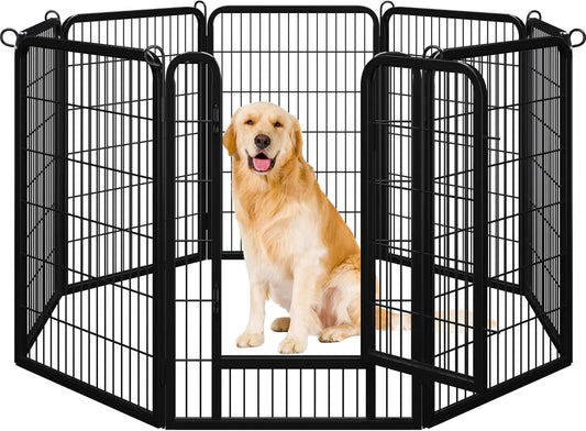 Dog Playpen Outdoor, 40 inch 8 Panels Dog Pen Indoor Heavy Duty Puppy Exercise Pen Metal Pet Fence for RV Camping/Yard/Garden