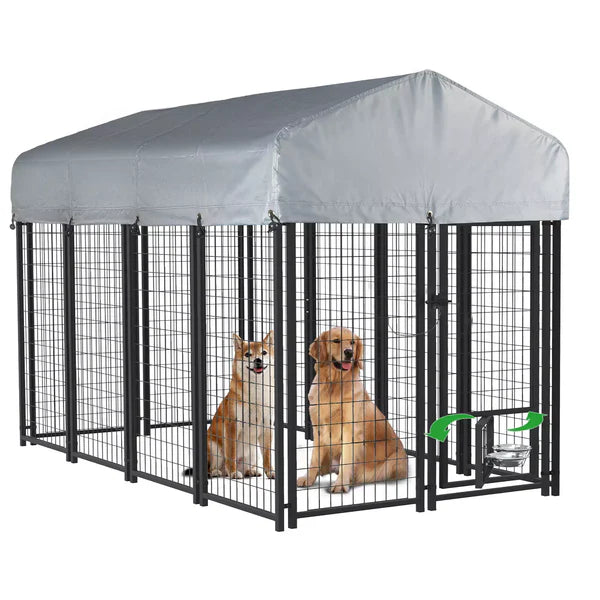 8x4x4 Outside Dog Kennel with Roof for Large Dogs