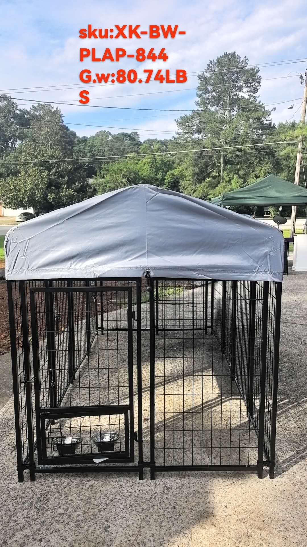 8x4x4 Outside Dog Kennel with Roof for Large Dogs