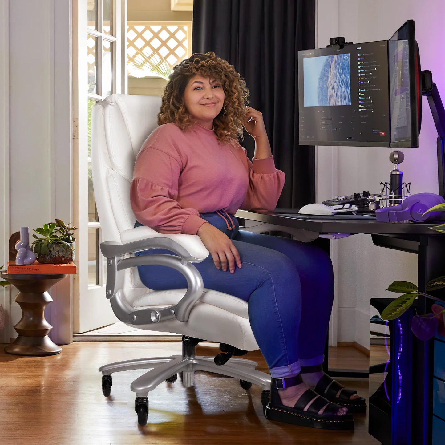 Heavy Duty Big and Tall Office Chair 500lbs with Adjustable Lumbar Support,High Back Office Chair for Adults