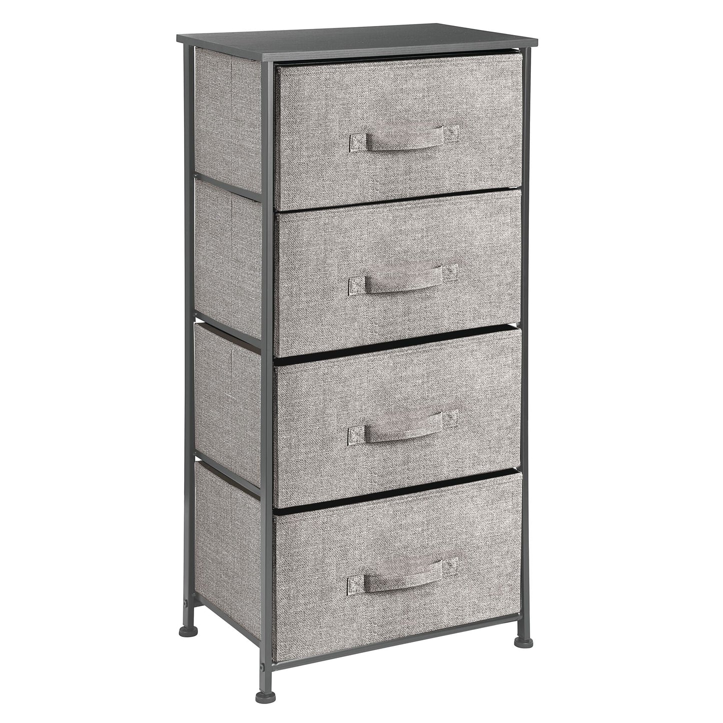 RBA1 HW46012BK Tall Dresser Storage Tower Stand with 4 Fabric Drawers