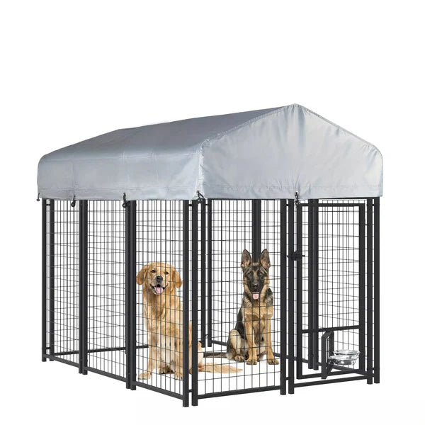 8x4x4 Outside Dog Kennel with Roof for Large Dogs