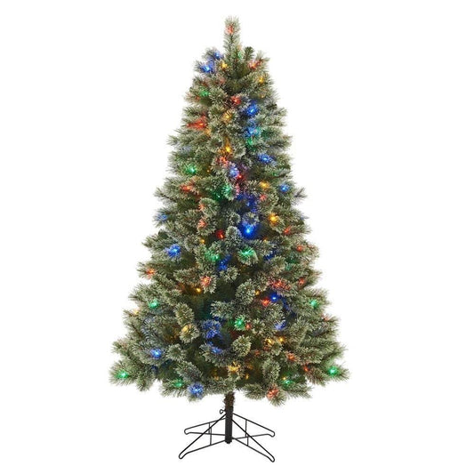 Honeywell 6.5 ft Cashmere Pre-Lit Artificial Christmas Tree Multi-Color Lights