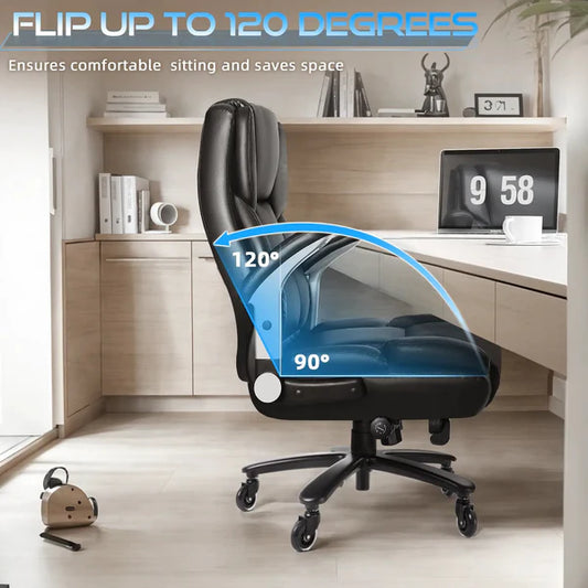 600lbs Large Heavy Duty Office Chair with Flip up Armrest, Big and Tall Office Chair