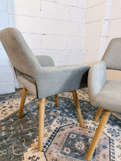 Mid Century Modern Dining Chairs Set of 2 & 4 & 6 Comfy Accent Chair Upholstered Kitchen Dining Living Room Chairs for Bedrooms Waiting Room Home Arm Desk Chair No Wheels