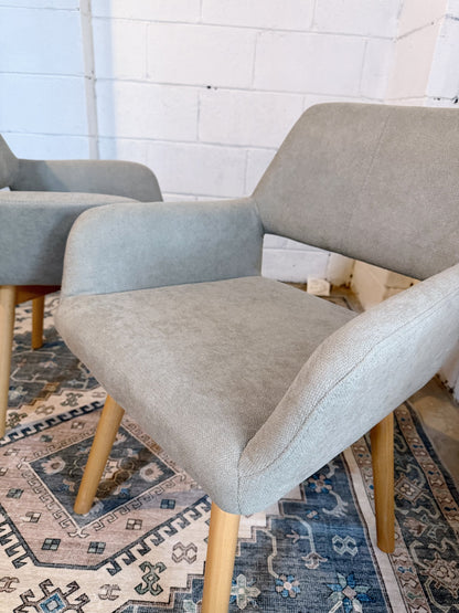 Mid Century Modern Dining Chairs Set of 2 & 4 & 6 Comfy Accent Chair Upholstered Kitchen Dining Living Room Chairs for Bedrooms Waiting Room Home Arm Desk Chair No Wheels