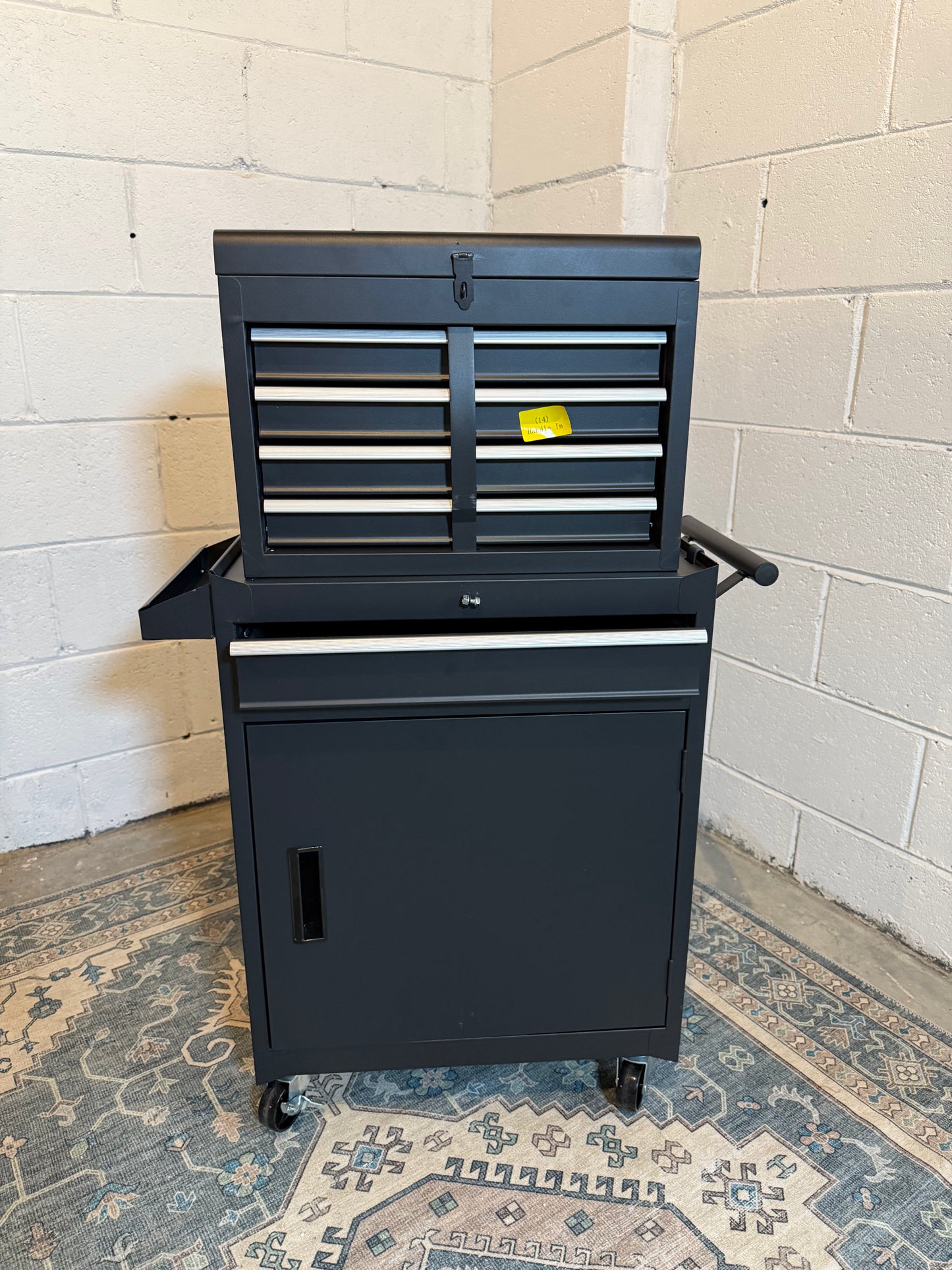 5-Drawer Rolling Tool Chest with Detachable Box, Lockable Wheels & 4 Hooks, Black