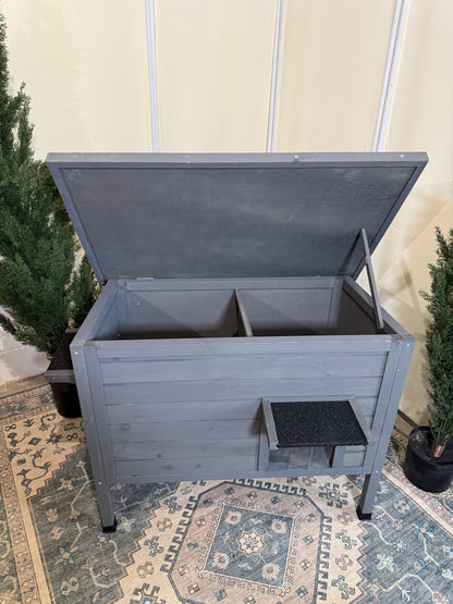 Outdoor Cat House Feral Cat Enclosure cat Houses for Cats Insulated with Escape Door All-Round Foam Weatherproof Winter Shelter-cat Houses Solid Wood Large Size 34.7" L*21.6" W*27.3" H