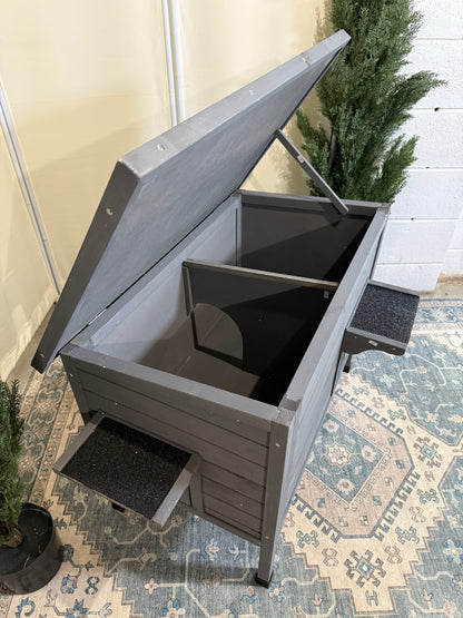 Outdoor Cat House Feral Cat Enclosure cat Houses for Cats Insulated with Escape Door All-Round Foam Weatherproof Winter Shelter-cat Houses Solid Wood Large Size 34.7" L*21.6" W*27.3" H