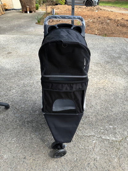 Small Pet Stroller | Lightweight & Foldable Design | Comfortable, Easy-Ride Pet Carrier for Dogs & Cats | Black