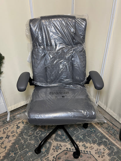 Big and Tall Office Chair, Ergonomic Leather Office Computer Desk Chair, Black Heavy Duty Office Chair with Flip-up Armrest, Comfortable High Back Home Chair 400 LBS with Lumbar Support