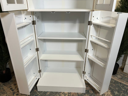 64” Kitchen Pantry Cabinets, White Freestanding Kitchen Pantry Storage Cabinet with Adjustable Shelves & Doors, Buffet Cupboards Sideboard Tall Storage Cabinet for Home Office Use
