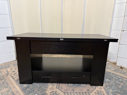 Coffee Table Lift Top, Multi-Function Convertible Coffee Table with Drawers and Hidden Compartment, Converts to Dining Table for Living Room, Home Office,Black