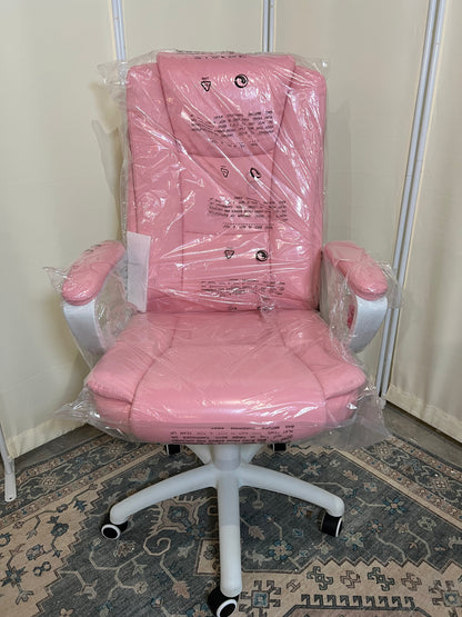 Home Office Chair, Ergonomic Desk Chair, Adjustable Task Chair for Lumbar Back Support, Computer Chair with Rolling Swivel and Armrest, Modern Executive High Back Leather Chairs (Pink)