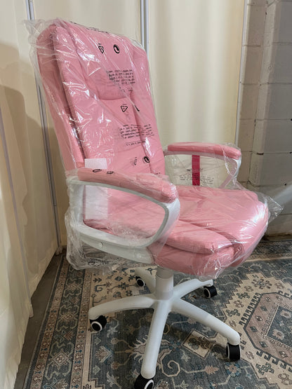 Home Office Chair, Ergonomic Desk Chair, Adjustable Task Chair for Lumbar Back Support, Computer Chair with Rolling Swivel and Armrest, Modern Executive High Back Leather Chairs (Pink)